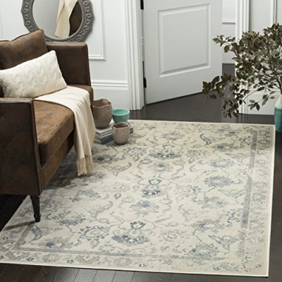 Abbildung von SAFAVIEH Traditionell Teppich für Wohnzimmer, Esszimmer, Schlafzimmer Vintage Collection, Kurzer Flor, Stein und Blau, 201 X 279 cm