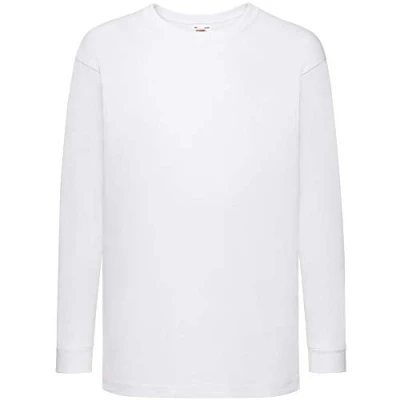 Abbildung von Fruit of the Loom Langarmshirt für Kinder, Unisex, weiß, 140