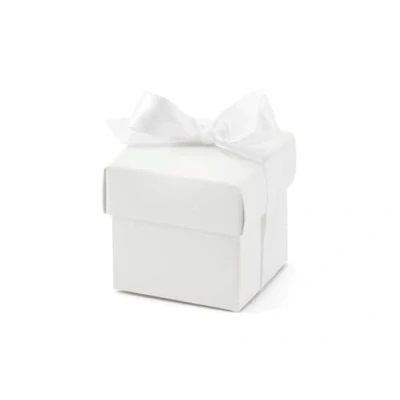 Abbildung von Cute Gift Boxes, Welcome for Guests at Wedding Birth Christening Baby Shower, Pack of 50, White