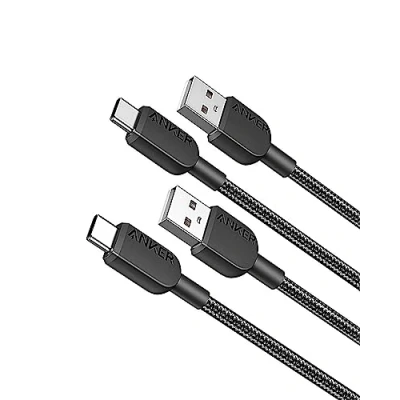 Abbildung von Anker USB C Kabel, [2 Stück 0,9m] Ladekabel Nylon Geflochten Schnellladekabel, auf Kabel für Samsung Galaxy S24 S23 S22 Ultra Note 20 iPhone 16 15 14 Pro Max iPad MacBook