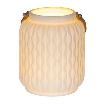 Abbildung von levandeo LED Leuchte H16cm Porzellan Weiß Laterne Dekoleuchte Stimmungslicht Tischlampe Tischdeko Lampe Deko