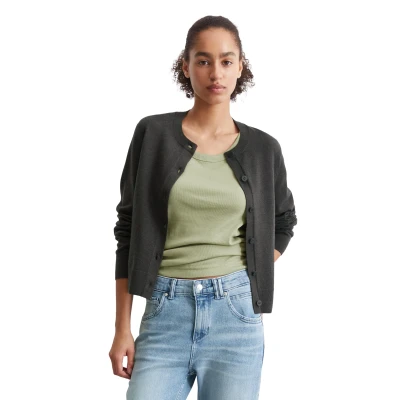 Abbildung von Marc O&#039;Polo Denim Regular Strickjacke, Damen, Größe: Small, Dark grey melange