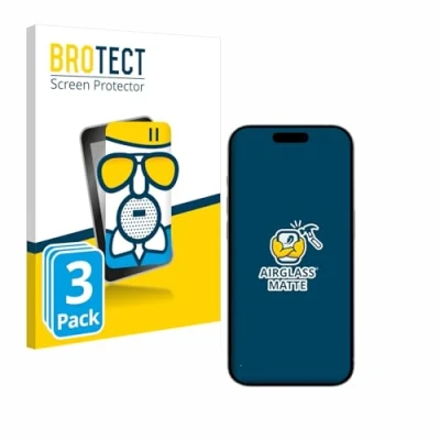 Abbildung von BROTECT Entspiegelungs Schutzglas für Apple iPhone 15/15 Pro (3 Stück) Schutz Folie Panzerfolie Glas Matt [Extrem Kratzfest 9H, Anti Reflex]