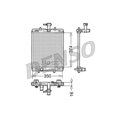 Abbildung von DENSO DRM21602 Kühler, Motorkühlung Aluminium 350 374 16 TOYOTA: Aygo, CITROËN: C1 I, PEUGEOT: 107 Schrägheck, 108 Schrägheck kfzteile, kfzteile24,