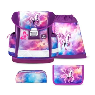 Abbildung von Belmil Classy Schulranzen Set 4 teilig Pegasus mit Brustgurt