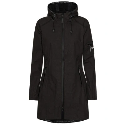 Abbildung von Schwarz Softshell Regenjacke in Dreiviertellänge von Ilse Jacobsen