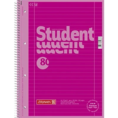 Abbildung von Brunnen 1067927126 Notizblock / Collegeblock Student Colour Code (A4 liniert, Lineatur 27, 90 g/m², 80 Blatt) pink