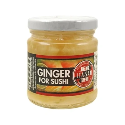 Abbildung von ITA SAN weißer Ingwer für Sushi, im Glas, vegan, halal, glutenfrei (6 x 190 g)