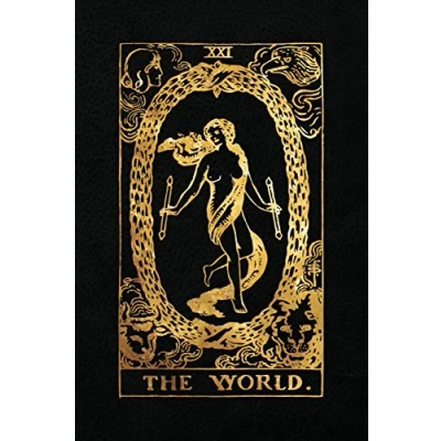 Abbildung von The World: 120 blank pages, World Tarot Card Notebook Black and Gold Sketchbook, Journal, Diary (Tarot Notebooks)