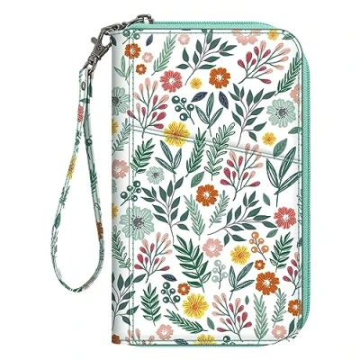 Abbildung von Fintie Reisepass Etui für Familie, RFID blockierend, Reisedokumenten Organizer, Clutch, Kreditkartenetui, Damen und Herren, Frühling, Classic