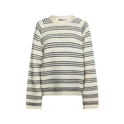 Abbildung von Festland Damen Strickpullover 39429296 FE04, WOLLWEISS Marine, M/L