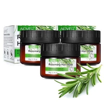Abbildung von P Beauty Rosmarin Haarmaske Set 3x60g Intensive Haarkur für trockenes, krauses &amp; gefärbtes Haar Rosmarinöl Anti Spliss Haarpflege Rosmarin, erleichtert Kämmen Stylen