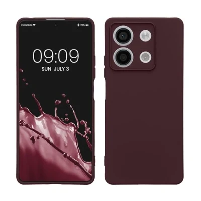 Abbildung von kwmobile Slim Case kompatibel mit Xiaomi Redmi Note 13 5G Hülle Handyhülle aus Silikon in Bordeaux Violett