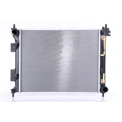 Abbildung von NISSENS 675002 Kühler, Motorkühlung Aluminium 480mm 383mm 26mm mit Ölkühler, ohne Dichtung Ausgleichsbehälter, Rahmen Kühlrippen gelötet