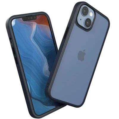 Abbildung von EAZY CASE Ultra Schutz Outdoor Hülle kompatibel mit iPhone 14, hochwertige Schutzhülle Aufprallschutz, Stoßfest und Kratzfest, dünne Handyhülle Kameraschutz, Dunkelblau, Blau