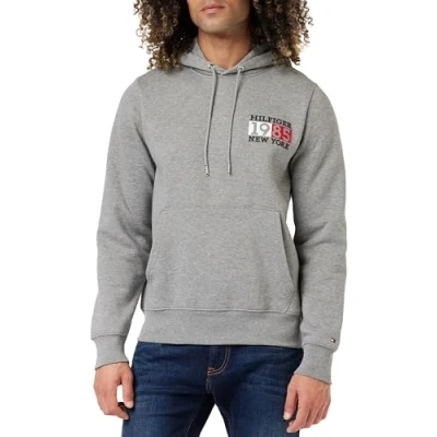 Abbildung von Tommy Hilfiger NEW YORK FLAG Hoody Sweatshirt, Herren, Größe: Medium, Medium grey heather