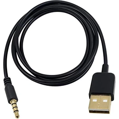 Abbildung von Duttek 3,5 mm Ladekabel, USB klinke adapter Kabel, vergoldeter 4 poliger Stecker auf 2.0 Ladekabel für iPod Shuffle, MP3 Player, Kopfhörer und so weiter (1 m)
