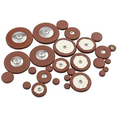 Abbildung von Alnicov 28Pcs Sax Lederpolster Ersatzzubehör für Sopransaxophon Braun