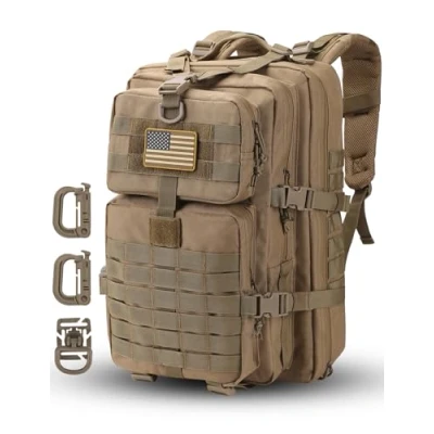 Abbildung von Hannibal Tactical 40L Militär Taktischer Rucksack US Cooper Armee Assault Pack 3 Tage Bug Out Go Bag Trekking Wanderrucksack Coyote
