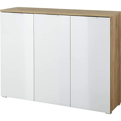 Abbildung von GERMANIA Schuhschrank &quot;GW Telde&quot;, mit weißen Glas Fronten