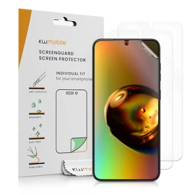 Abbildung von kwmobile 3X Displayschutzfolie kompatibel mit Samsung Galaxy S25 Plus Folie klare Schutzfolien Set in transparent