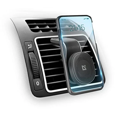 Abbildung von Defender Handyhalterung Auto Magnet an der Lüftung CH 127, Handyhalter fürs kompatibel mit iPhone, Samsung, alle Smartphone Typen, Innenraum KFZ Zubehör, Schwarz