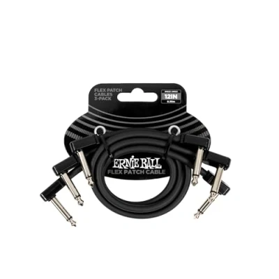 Abbildung von Ernie Ball Flex Patch Kabel 30 cm Schwarz 3er Pack