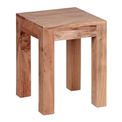 Abbildung von Wohnling Beistelltisch Mumbai Massiv Holz Akazie 35 x cm Wohnzimmer Tisch Design dunkel braun Landhaus Stil Couchtisch