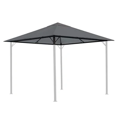 Abbildung von Quick Star Pavillon Ersatzdach 3x3m Grau 250g/m3, 250 g/m², 297 x cm, Mit Lüftungsschlitzen
