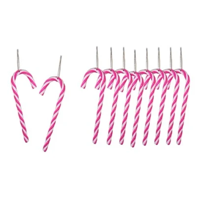 Abbildung von Zuckerstangen Pink Weiß Weihnachten Anhänger Baumschmuck (30 Stück)