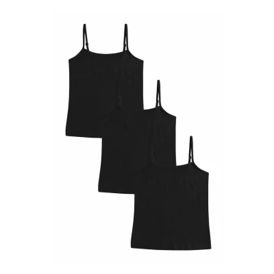 Abbildung von Next Regular Fitstrappy CAMI 3 PACK Unterhemd/shirt für Kinder, Größe: 104, Black