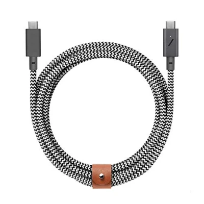 Abbildung von Native Union Type C Belt Kabel Pro 240 W USB auf 2.4m Ultrastarkes Ladekabel kompatibel mit iPhone 16,16 Max, MacBook 14&quot;/16&quot; M2, Air 15&quot; M2(Zebra)