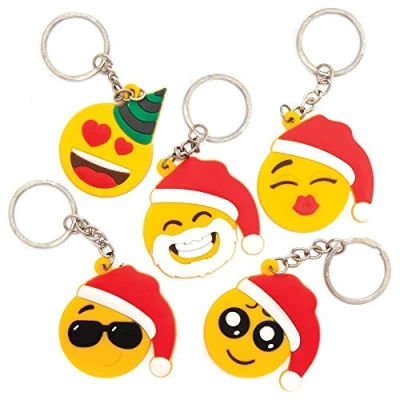 Abbildung von Baker Ross AX371 Weihnachten lustige Gesicht Schlüsselringe 6 Stück, Lustiges Spielzeug für Kinder zur Weihnachtszeit perfekte Party, Beute, Preis oder Korbfüller