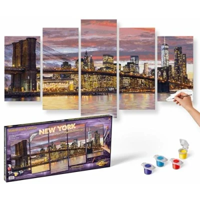 Abbildung von Schipper Malen nach Zahlen Meisterklasse Polyptychon New York Morgendämmerung, Made in Germany
