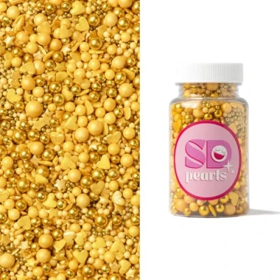 Abbildung von SD Pearls Zuckerstreusel, Bunter Streuselmix, Streusel Valentinstag, Hochzeit, Herzen, Streudekor für Torten, Kuchen, Muffins und Desserts. (Mix „Spritzer Champagner“, 100g)