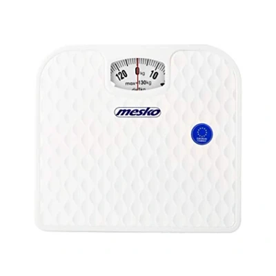 Abbildung von Mesko Personenwaage MS 8160, 130 kg, mechanisch, Badezimmer Waage, analog, Körperwaage, weiß