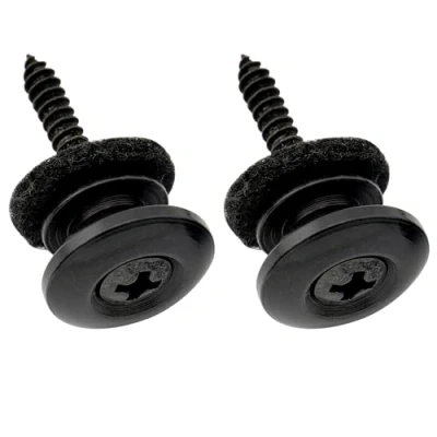 Abbildung von Musiclily Pro 14mm Stahl G Type Gitarrengurt Knöpfe Strap Buttons Endknopf Gurtpin für E Gitarre Klassische Akustik Bass Ukulele, Schwarz (2er Set)