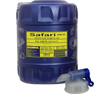 Abbildung von 20 Liter MANNOL Motoröl Safari 20W 50 API SL/CF Engine Oil Öl inkl. Auslaufhahn