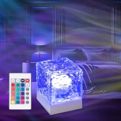 Abbildung von Lunartec Sternenprojektor: LED Nordlicht Sternenhimmel Projektor, RGB, dimmbar, Fernbedienung (Nordlichtprojektor, Projektor Aurora, Polarlicht)