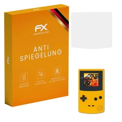 Abbildung von atFoliX Panzerfolie kompatibel mit Nintendo Game Boy Color Schutzfolie, entspiegelnde und stoßdämpfende FX Folie (3X)