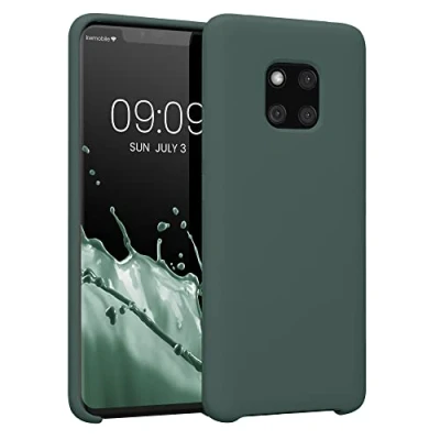 Abbildung von kwmobile Hülle kompatibel mit Huawei Mate 20 Pro Silikon Handy Case Handyhülle weiche Oberfläche kabelloses Laden Moosgrün