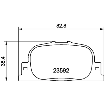 Abbildung von HELLA 8DB 355 010 001 Bremsbelagsatz nicht für Verschleißwarnanzeiger vorbereitet TOYOTA: Prius II Liftback, Camry IV Limousine, Solara Coupe