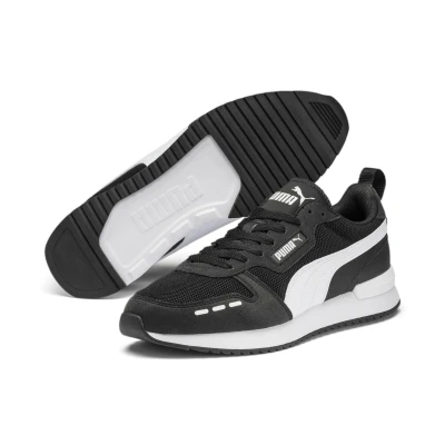 Abbildung von Puma R78 Unisex Sneaker low, Größe: 41, Black/white Mesh