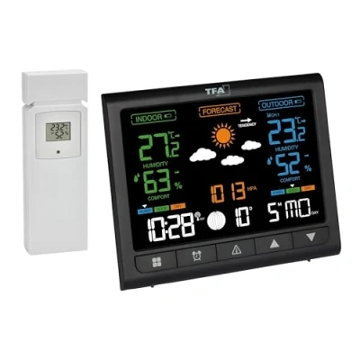Abbildung von TFA 35.1171.01 Funk Wetterstation Contrast VA Farbdisplay Wetterprognose Luftdruck Mondphase