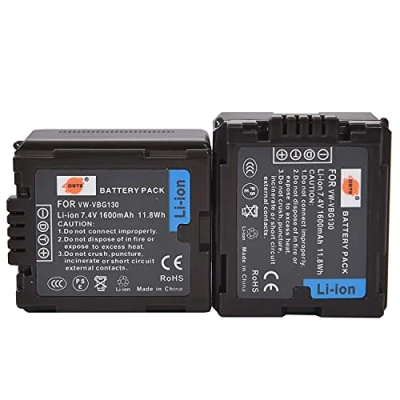 Abbildung von (2 Pack) VBG130 DSTE Ersatz Batterie Akku Kompatibel für Panasonic AG HMC150 HMC153MC HMC70 HMR10 HMR10A HMR10E HMR10P HSC1U HDC DX1 S DX1EG DX1GK DX3 HS100 HS100GK