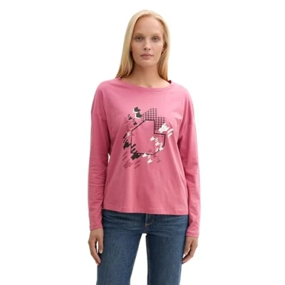 Abbildung von TOM Tailor Langarmshirt, Damen, Größe: Large, Wine rose pink