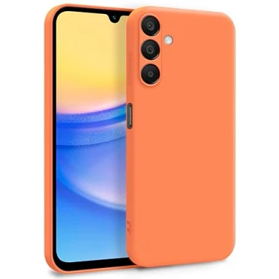 Abbildung von MyGadget Hülle für Samsung Galaxy A15 5G Zweilagige Handyhülle mit Kameraschutz Cover Innenfutter &amp; Silikon außen Orange