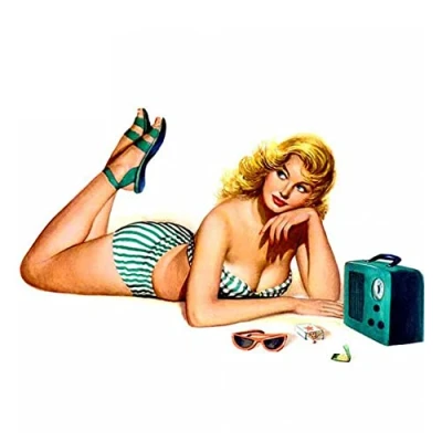 Abbildung von MACMRD Auto Aufkleber 13 cm X 9,6 Styling Pin Up Girl Vintage wasserdichte Autoscooter Zubehör