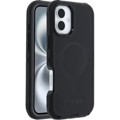 Abbildung von OtterBox Defender Series MagSafe Hülle für iPhone 16 Plus, stoßfest, sturzsicher, extrem robust, Schutzhülle, 7X getestet nach Militärstandard, Schwarz, Keine Einzelhandelsverpackung