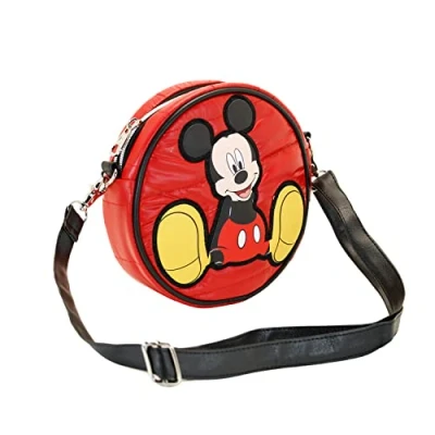 Abbildung von Micky Maus Shoes Padding Runde Schultertasche, Rot